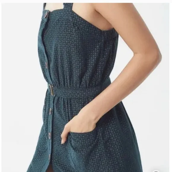 Urban Outfitters Green Pattern Corduroy Midi Dress XS - Picture 2 of 10